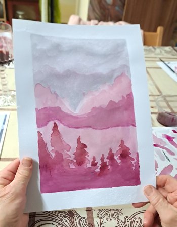 Maľovanie vínom a cviklovou šťavou